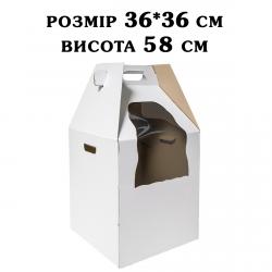 Упаковка для ярусного торта 360*360*580 мм із вікном L20-01279