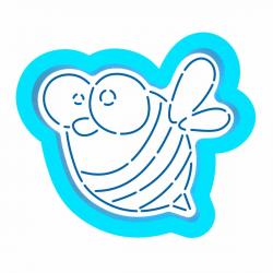 Пчелка набор вырубка с трафаретом 5,5*6,5 см (TR-2)