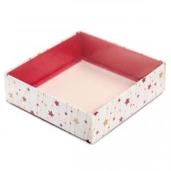 Упаковка для пряників з прозорою кришкою 120*120*35 мм Зірочки