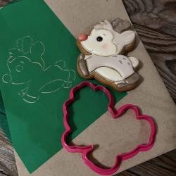 Олень вирубка з трафаретом 10*8 см (TR-2)