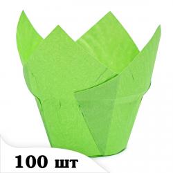 Форма Тюльпан с бортом 50/60 Зеленая (плотность 70 г/м2) 20 шт