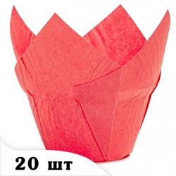 Форма Тюльпан с бортом 50/60 Красная (плотность 70 г/м2) 20 шт