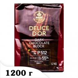 Шоколад МиР премиум коллекция Delice Dor 1,2 кг черный Р512 55% ПЛИТКА