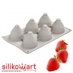 Silikomart FRAGOLE E PANNA Форма силиконовая D592 H61 мм (6*95 мл)