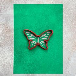 Бабочка вырубка с трафаретом 5,4*8 см (TR-2)
