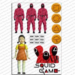 Игра в Кальмара Squid Game 1 вафельная картинка