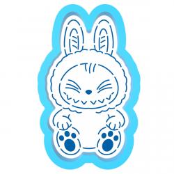 Лабубу Labubu вырубка с трафаретом 10*5.7 см (TR-2)