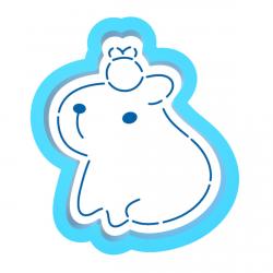 Капибара вырубка с трафаретом 8*6,8 см (TR-2)