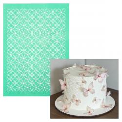 Мереживо Квіти трафарет для торта 25*17 см (TR-4)