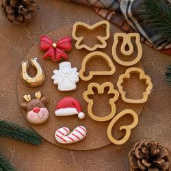 Новогодние мини 3 набор вырубок для пряников 4 см 6 шт (3D)