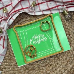 Різдвяне вікно вирубки з трафаретом 13,5*14 см (TR-2)