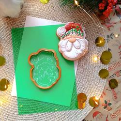 Санта вырубка с трафаретом 9*7 см (TR-2)