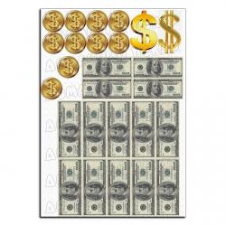 Доллары и монеты вафельная картинка