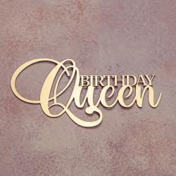 Топпер дзеркальний для торта бічний Birthday Queen золотий СЛАДО
