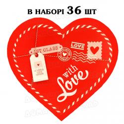 Наклейка серце With love листівка, аркуш 36 шт (N) Наклейка серце With love листівка, аркуш 36 шт (N)