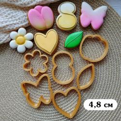 8 марта набор мини вырубок пряников 4,8 см 6 шт (3D)