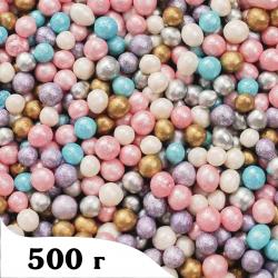 Посипка кондитерська рисова перламутрова Кольоровий мікс 5 мм, 500 г