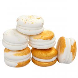 Добрик кондитерський декор Макаронс білі з золотом