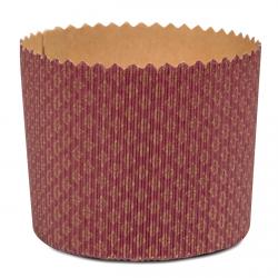 Форма для випічки Панеттоне гофра 130*115 мм бордово-золота Форма для випічки Панеттоне гофра 130*115 мм бордово-золота