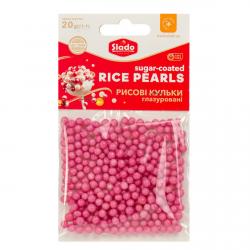 СЛАДО рисовые шарики в белом шоколаде Малина 20 г П3382
