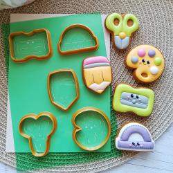 Шкільні міні набір вирубок з трафаретом 5 см 5 шт (TR-2)