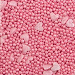 Кондитерська посипка метализована Сердечка рожеві, 50 г