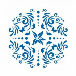 Фон Цветы и бабочки трафарет для пряника 12*12 см (TR-2)