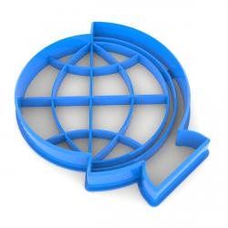 Вырубка для пряников Глобус 8*7 см (3D)