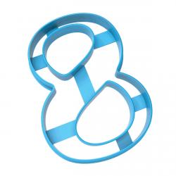 Вырубка для пряников Цифра 8 высотой 9 см (3D)