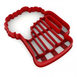 Вырубка для пряников Кружка пива 11*8,5 см (3D)
