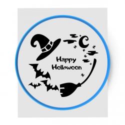 Happy Halloween вырубка с трафаретом 11,5 см (TR-2)