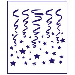 Трафарет Фон Ленточки-звездочки 11*10.5 см (TR-2)