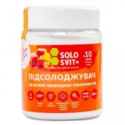 Сахарозаменитель SoloSvit + (эритритол, сукралоза, стевия) 1:10, 200 г (красный)