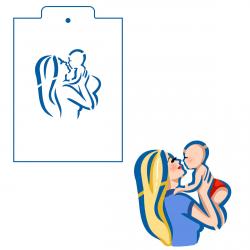 Трафарет День матери-6 9*8.5 см (TR-2)