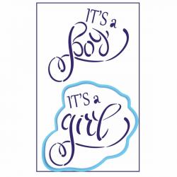 Its a BOY and a GIRL вырубка с 2 трафаретами 12*13 см (TR-2)