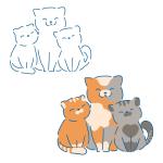 Кошка и котята трафарет для пряников 11*12 см (TR-2)