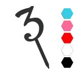 Цифра 3 топпер для торта 6 см (3D)