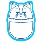 Эскимо Кот вырубка с трафаретом 9*6,4 см (TR-2)