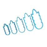 Набор вырубок для каравая Лист 5-9 см 5 шт (3D)