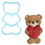 Мишка из трех частей вырубка для пряников 18*11 cм (3D)