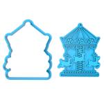 Вырубка с оттиском для пряников Карусель 10.2*8.2 см (3D)