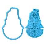 Вырубка с оттиском для пряников Пиратский корабль 11*7,2 см (3D)