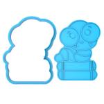 Вырубка с оттиском для пряников Книжный червячок 10,5*8 см (3D)