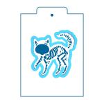 Кошка скелет вырубка с трафаретом 9*9,4 см (TR-2)