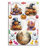 Happy Halloween вафельная картинка для бенто 10 см NS