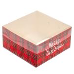 Упаковка для десертів з прозорою кришкою 160*160*80 мм Marry Christmas (без вставки)