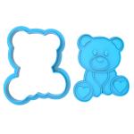 Мишка вырубка с оттиском для пряников 7*5,7 см (3D)