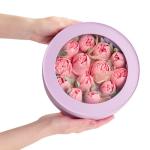Круглая коробка для зефира 21*6 см Лаванда (18)