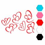 Сердце набор топперов для торта из 6 шт 5 см (3D)