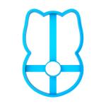 Котенок цифра 8 вырубка для пряников 12*8 см (3D)